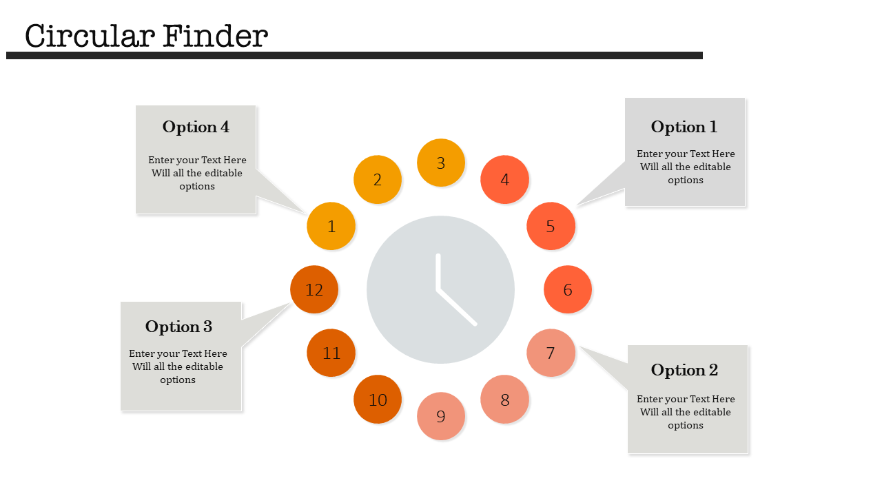 4 Nodded Circular PowerPoint Template For Schedule